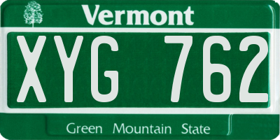 VT license plate XYG762