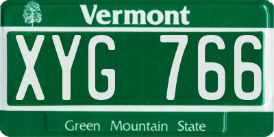 VT license plate XYG766