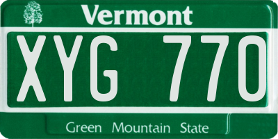 VT license plate XYG770