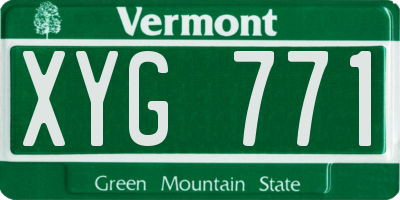 VT license plate XYG771