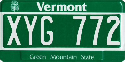 VT license plate XYG772