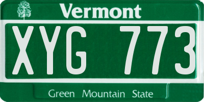 VT license plate XYG773