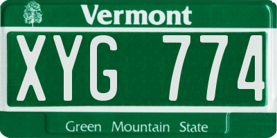 VT license plate XYG774