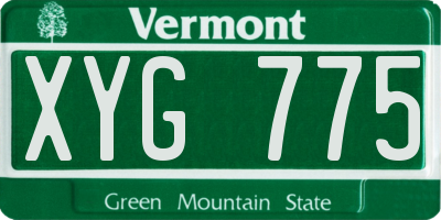 VT license plate XYG775