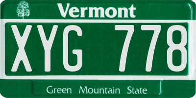 VT license plate XYG778
