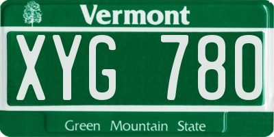 VT license plate XYG780