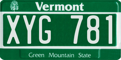 VT license plate XYG781