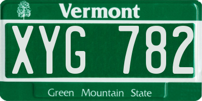 VT license plate XYG782