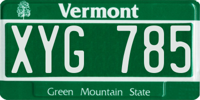 VT license plate XYG785