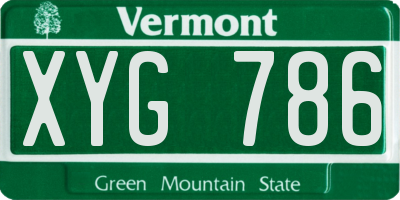 VT license plate XYG786