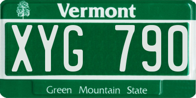 VT license plate XYG790