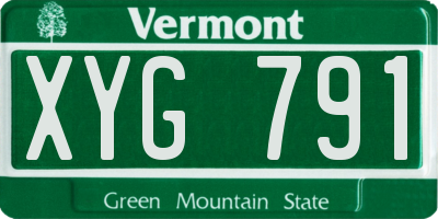 VT license plate XYG791