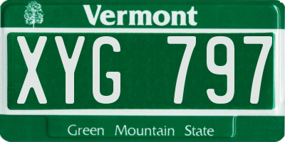 VT license plate XYG797