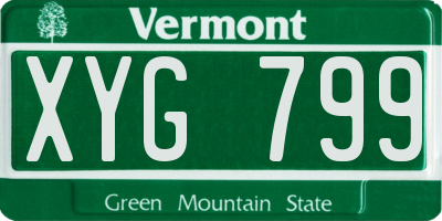 VT license plate XYG799