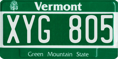 VT license plate XYG805