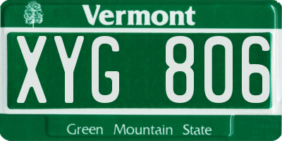 VT license plate XYG806