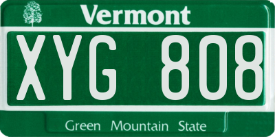 VT license plate XYG808