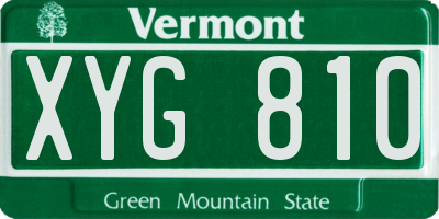 VT license plate XYG810