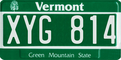 VT license plate XYG814