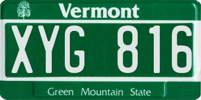 VT license plate XYG816