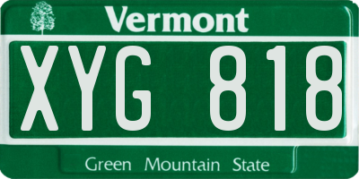 VT license plate XYG818