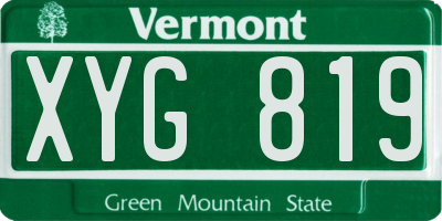 VT license plate XYG819