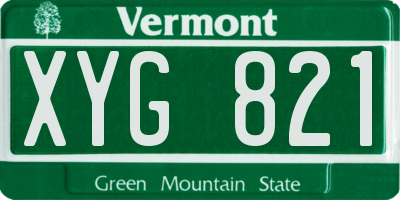 VT license plate XYG821