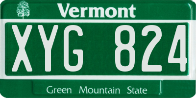VT license plate XYG824