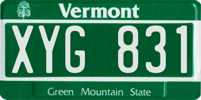 VT license plate XYG831