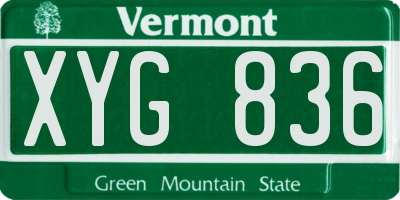 VT license plate XYG836