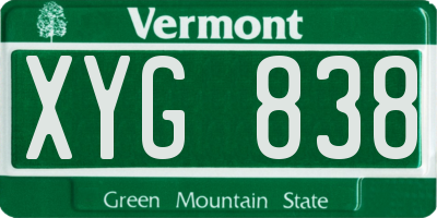 VT license plate XYG838