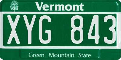 VT license plate XYG843