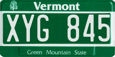 VT license plate XYG845