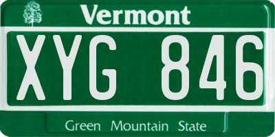VT license plate XYG846