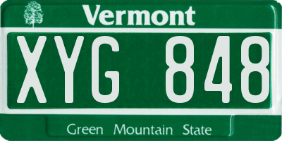 VT license plate XYG848