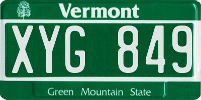 VT license plate XYG849