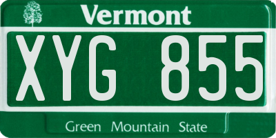 VT license plate XYG855