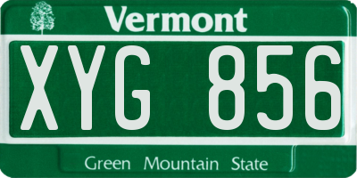 VT license plate XYG856