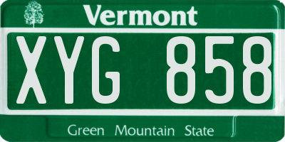 VT license plate XYG858