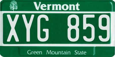 VT license plate XYG859