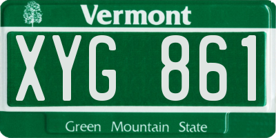 VT license plate XYG861