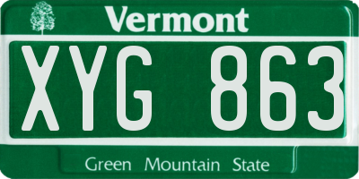 VT license plate XYG863