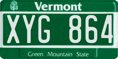 VT license plate XYG864