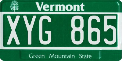 VT license plate XYG865