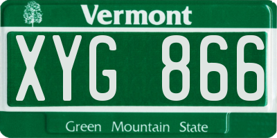 VT license plate XYG866