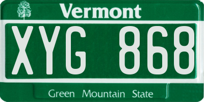VT license plate XYG868