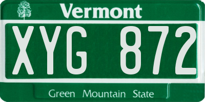 VT license plate XYG872
