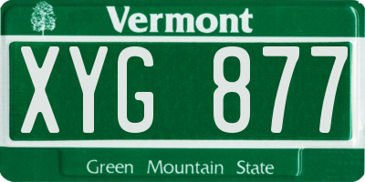 VT license plate XYG877