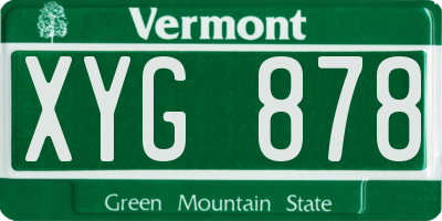 VT license plate XYG878