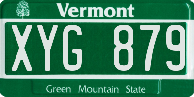 VT license plate XYG879